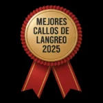 Medalla dorada con cinta roja que indica “Mejores Callos de Langreo 2025”.