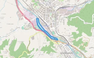 Mapa del Paseo Fluvial del Nalón en La Felguera (Langreo)