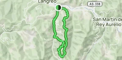 Mapa de ruta circular de senderismo en Langreo